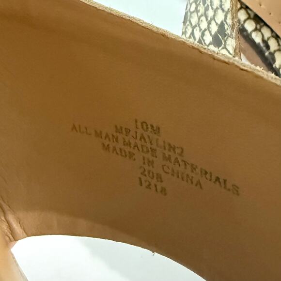 Marc Fisher Jaylin Sandal Size 10 Snakeskin Double Strap Flats Square Toe Studs - Picture 7 of 8